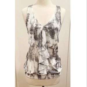 Studio Y Silver Metalic Snake Skin Print Tank Top